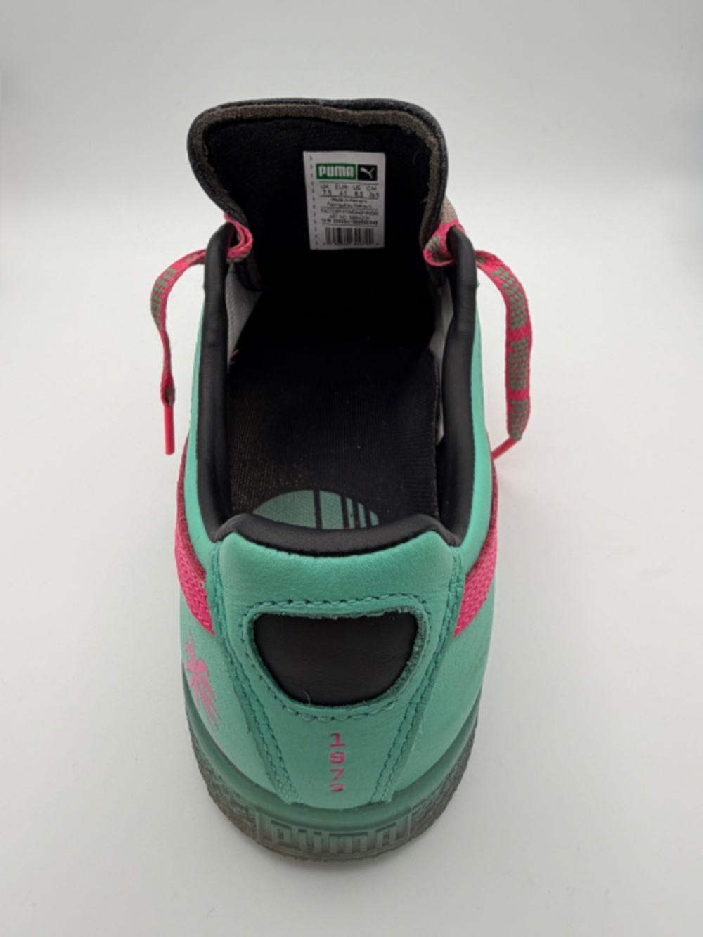 Puma Clyde 1973 South Beach Miami 36854201 Teal & Hot Pink Sneakers 80s Retro - Picture 8 of 10
